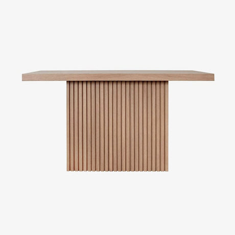 Worlds Away Vanna Natural Oak Pedestal Base Console Table by Worlds Away - 30"H x 50"W x 18"D Natural Oak at FIG LINENS AND HOME - 1