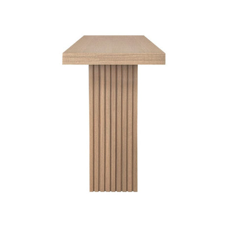 Worlds Away Vanna Natural Oak Pedestal Base Console Table by Worlds Away - 30"H x 50"W x 18"D Natural Oak at FIG LINENS AND HOME - 4