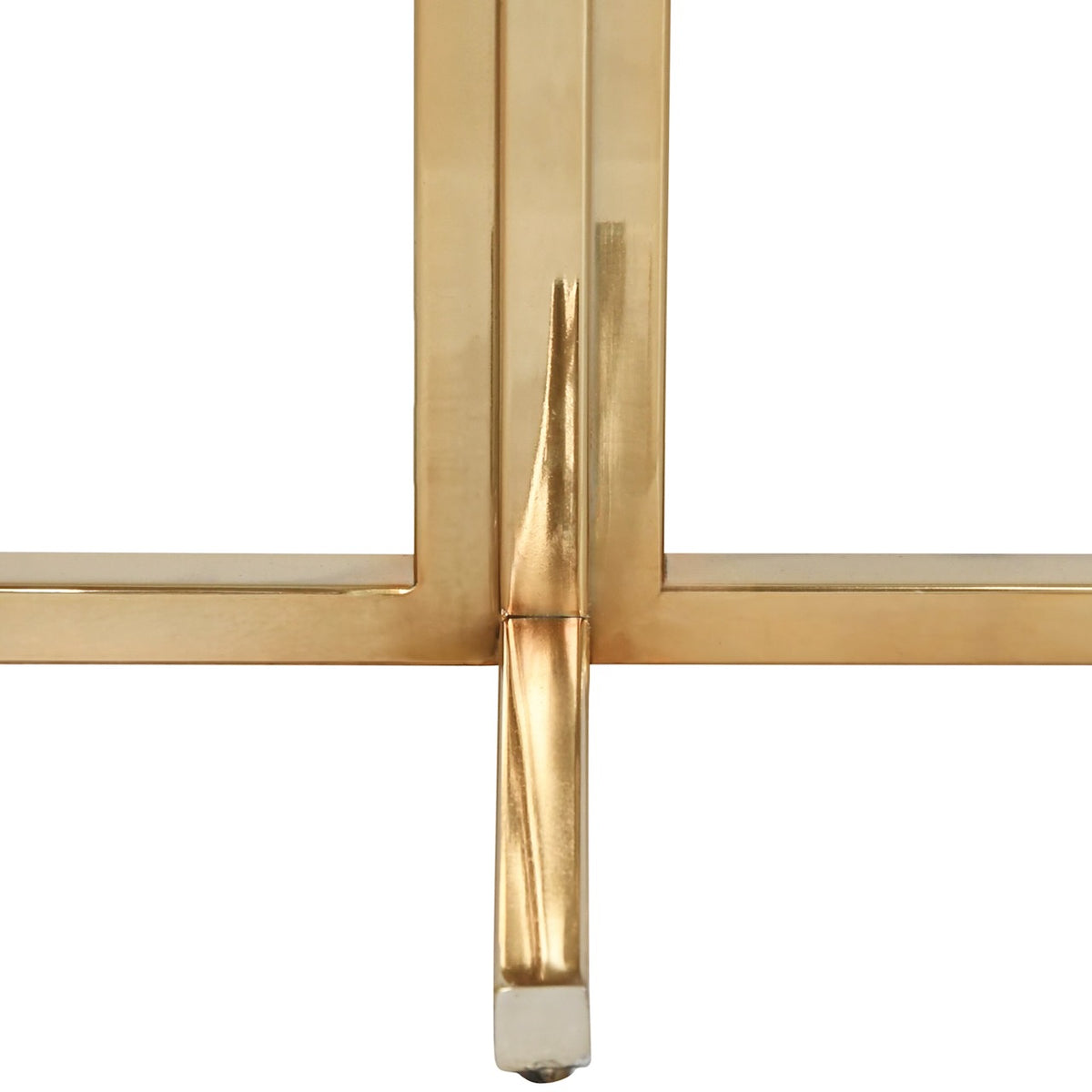 Winslet Round Side Table by Worlds Away at Fig Linens and Home - Brass Base Detail View