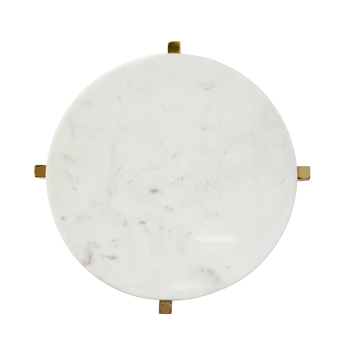 Winslet Round Side Table by Worlds Away at Fig Linens and Home - Marble Top Detail View