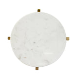 Winslet Round Side Table by Worlds Away at Fig Linens and Home - Marble Top Detail View
