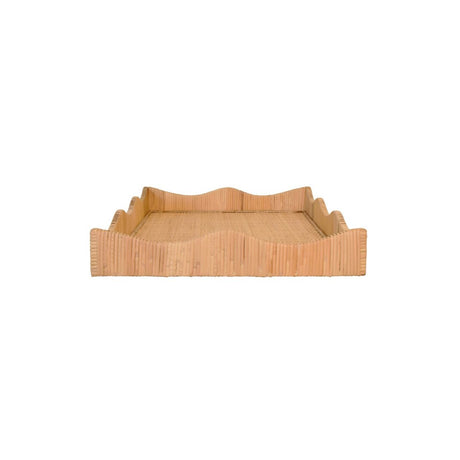 Wavey Rattan Tray Large Side View by Worlds Away at Fig Linens and Home