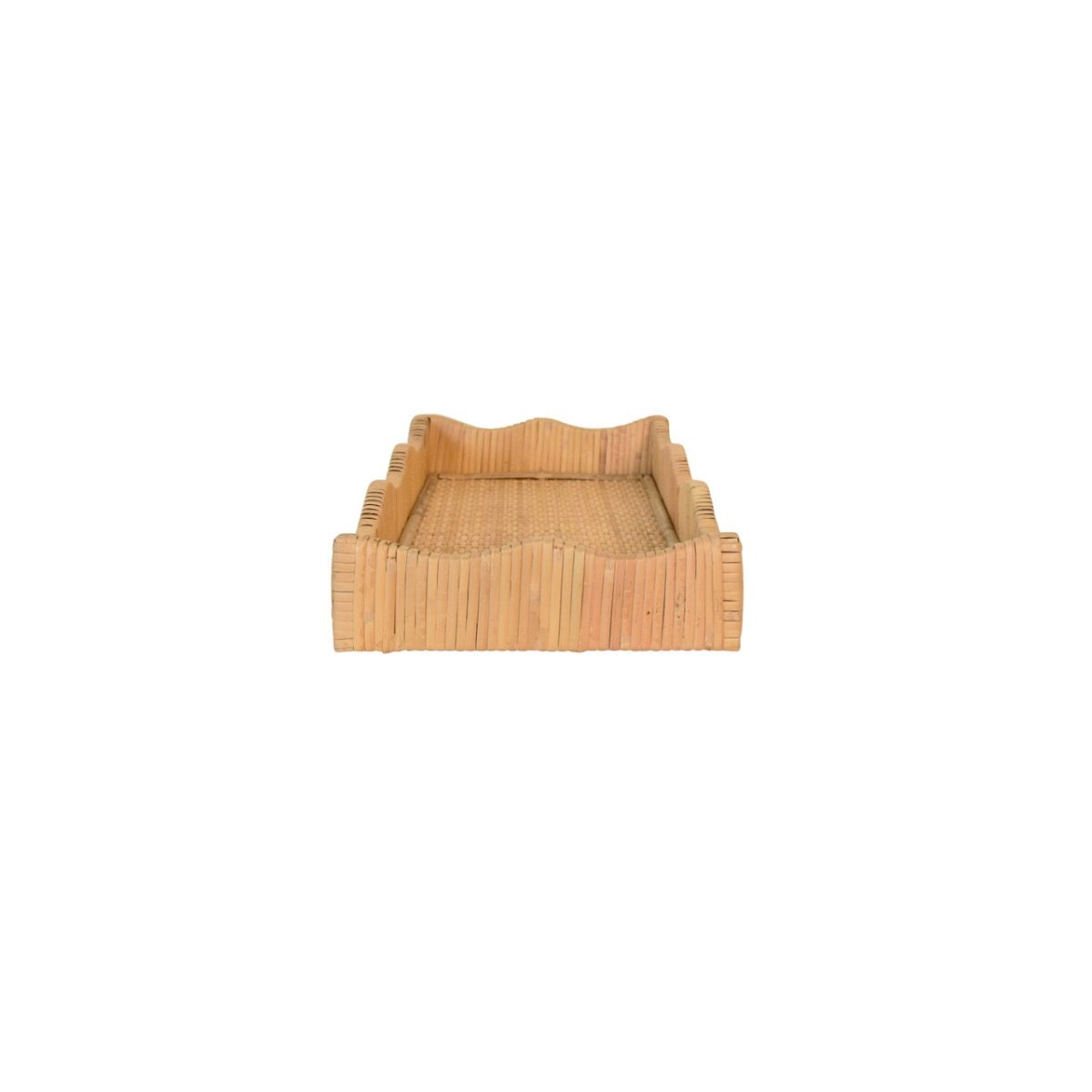 Wavey Rattan Tray Small Side View by Worlds Away at Fig Linens and Home