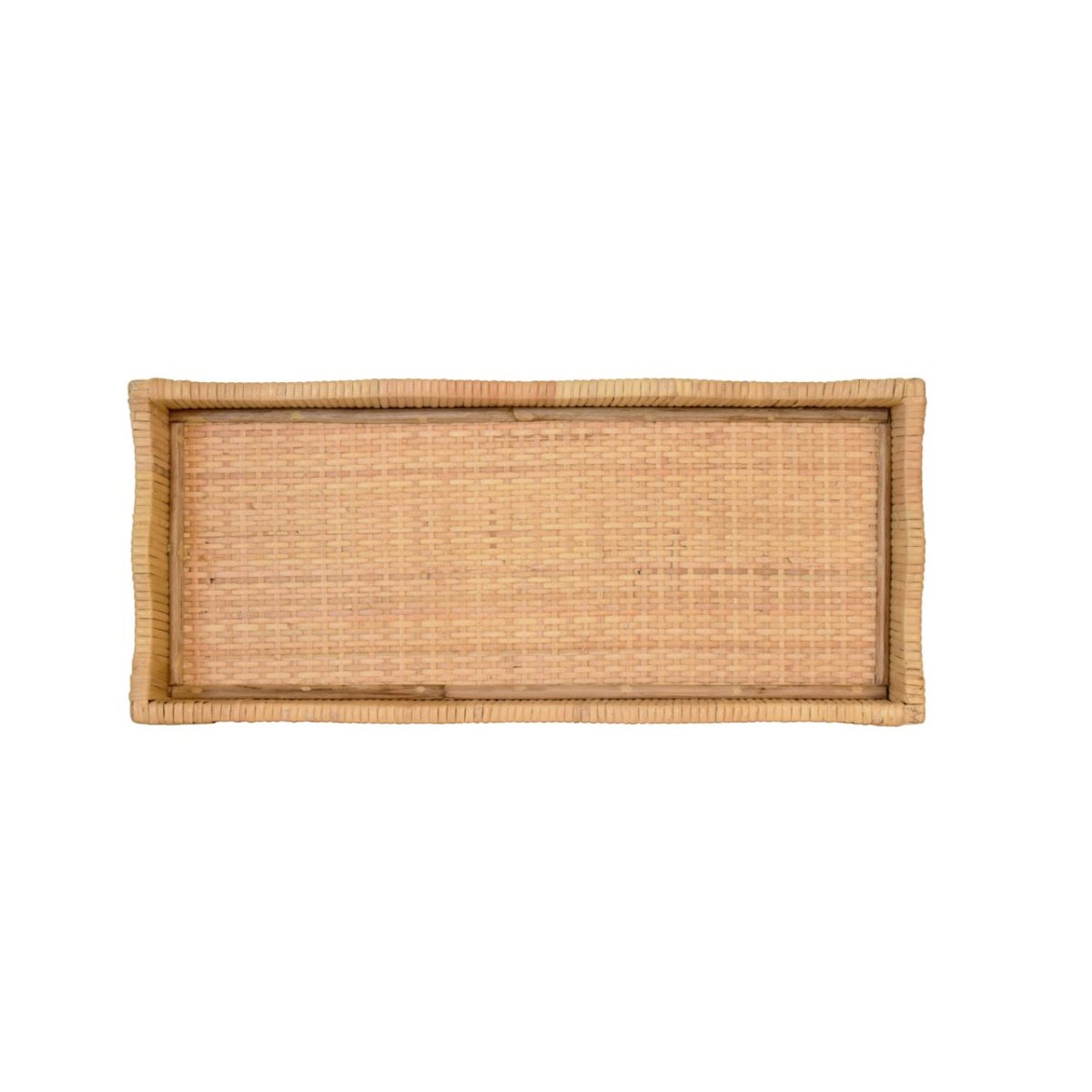 Wavey Rattan Tray Small Top View by Worlds Away at Fig Linens and Home