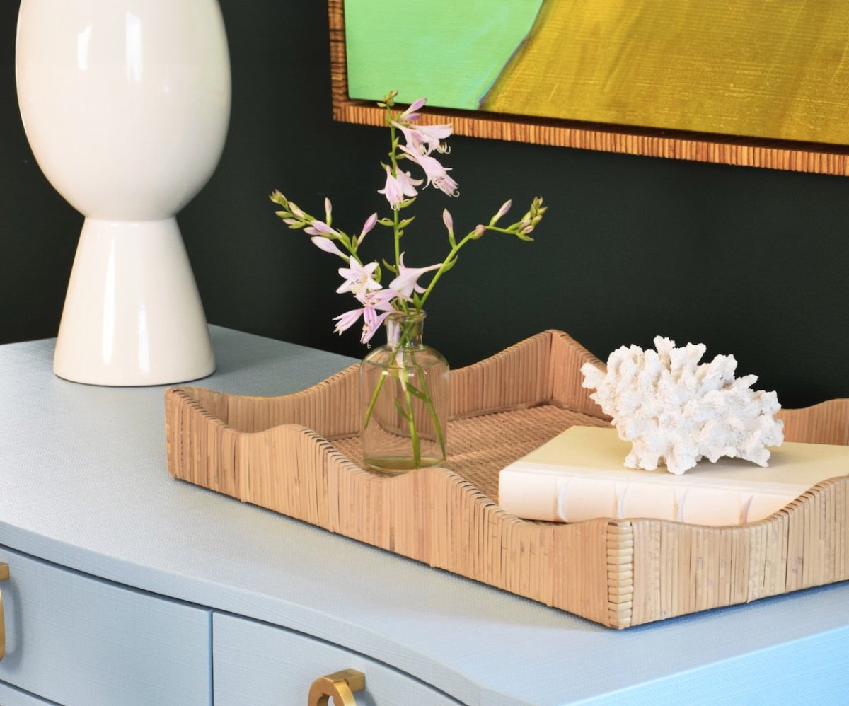 Wavey Tray Large Lifestyle CROP by Worlds Away at at Fig Linens and Home