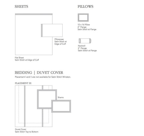 Fig Linens - Winston Sateen Bedding by Legacy Home - Embroidery Design