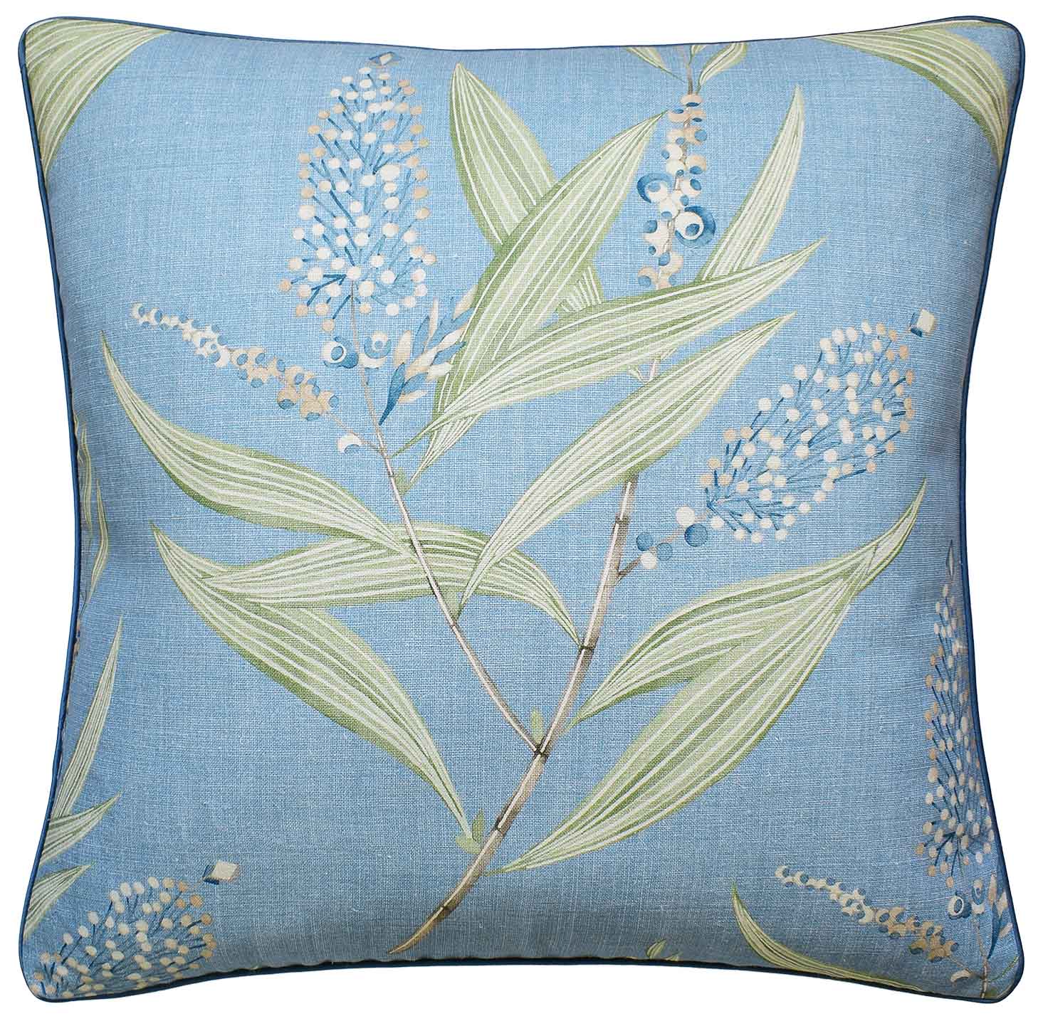 Winter Bud Teal - Throw Pillow by Ryan Studio made from Thibaut Fabric; Anna French Design