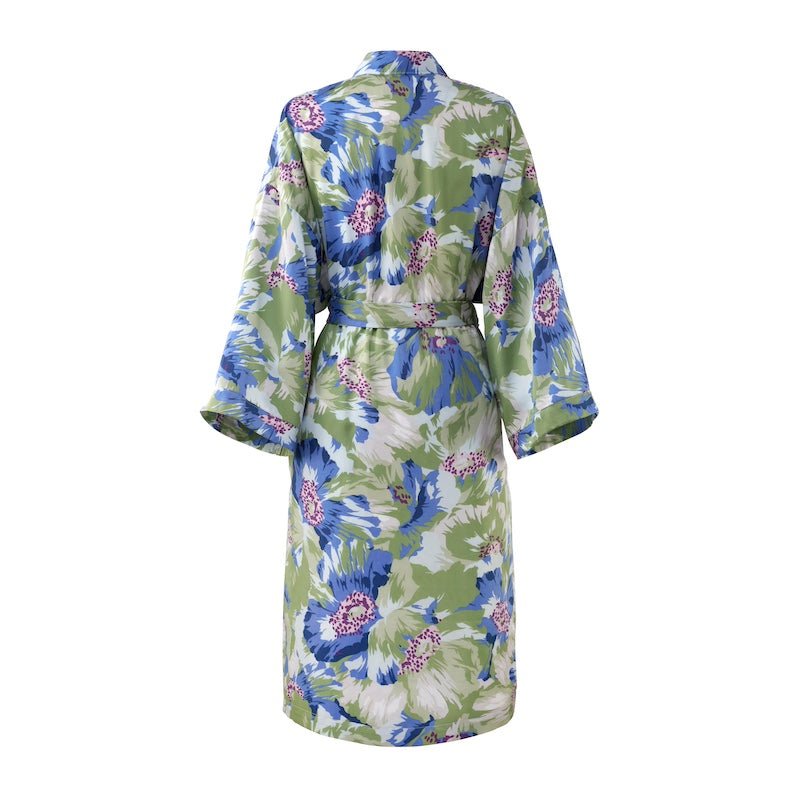 Back of Robe - Women's Kimono Bath Robe from Kenzo Paris - K Anemone Print from Yves Delorme