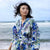 Robe on Beach - Women's Kimono Bath Robe from Kenzo Paris - K Anemone Print from Yves Delorme