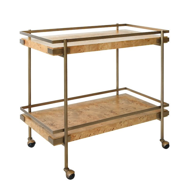 Bar Cart Angle - Cash Burlwood Bar Cart by Worlds Away