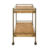 Bar Cart Side View - Cash Burlwood Bar Cart by Worlds Away