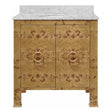Bathroom Vanity Front View - Blanche Burlwood Bath Vanity - Worlds Away Cabinets