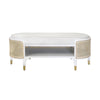 Beale White Storage Bench | Worlds Away Hallway Bench - Front View - Fig Linens and Home