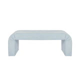 Worlds Away Bench - Mercer Light Blue Bench at Fig Linens and Home - Reverse View