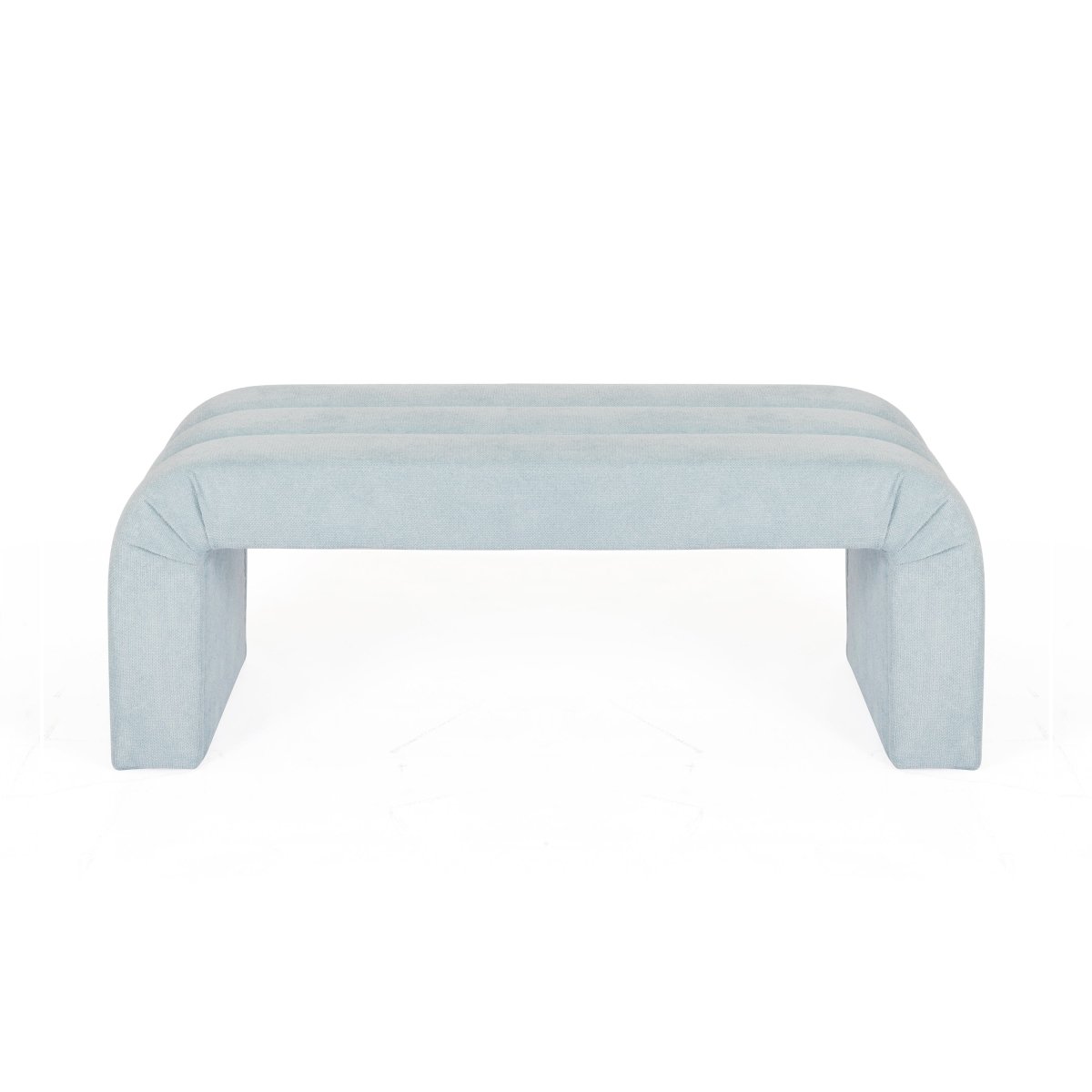 Worlds Away Bench - Mercer Light Blue Bench at Fig Linens and Home - Front View