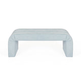Worlds Away Bench - Mercer Light Blue Bench at Fig Linens and Home - Front View
