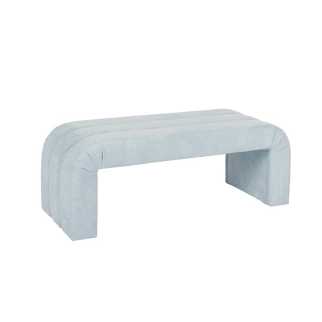 Worlds Away Bench - Mercer Light Blue Bench at Fig Linens and Home - Side View