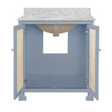 Bathroom Vanity Open Doors - Boyd Cane Front Light Blue Bath Vanities - Worlds Away