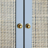 Bathroom Vanity Brass Hardware - Boyd Cane Front Light Blue Bath Vanities - Worlds Away