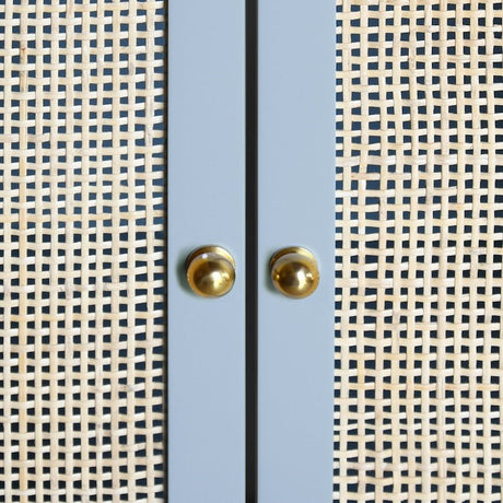 Bathroom Vanity Brass Hardware - Boyd Cane Front Light Blue Bath Vanities - Worlds Away