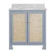 Bathroom Vanity Front View - Boyd Cane Front Light Blue Bath Vanities - Worlds Away
