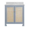 Bathroom Vanity Front View - Boyd Cane Front Light Blue Bath Vanities - Worlds Away