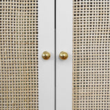 Bath Vanity Hardware Detail - Worlds Away Boyd White Cane Front Bathroom Vanities