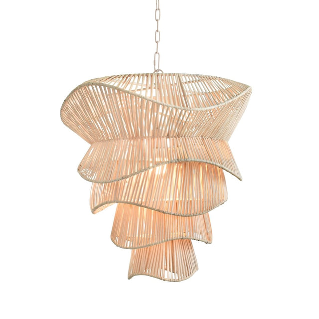Cambry Bleached Rattan Pendant Light | Worlds Away Chandeliers at Fig Linens and Home with Lighting
