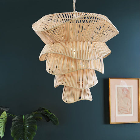 Worlds Away Cambry Rattan Chandelier Lifestyle 5 at Fig Linens and Home