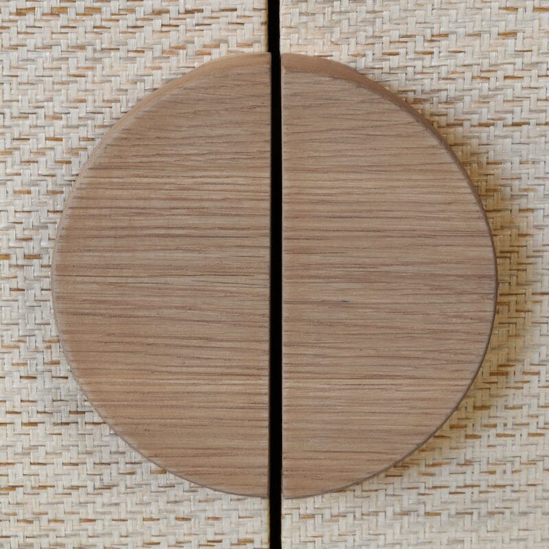 Buffet Table - Worlds Away Colt Grasscloth Natural Console - Detail of Handles