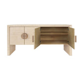 Buffet Table - Worlds Away Colt Grasscloth Natural Console - Open Doors