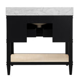 Bath Vanity Back View - Worlds Away Cutler Black Bathroom Vanities at Fig Linens and Home