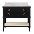 Bath Vanity Front View - Worlds Away Cutler Black Bathroom Vanities at Fig Linens and Home