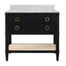 Bath Vanity Front View - Worlds Away Cutler Black Bathroom Vanities at Fig Linens and Home