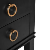 Bath Vanity Brass Hardware View - Worlds Away Cutler Black Bathroom Vanities at Fig Linens and Home