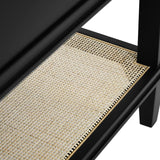 Bath Vanity Cane Shelf View 2 - Worlds Away Cutler Black Bathroom Vanities at Fig Linens and Home