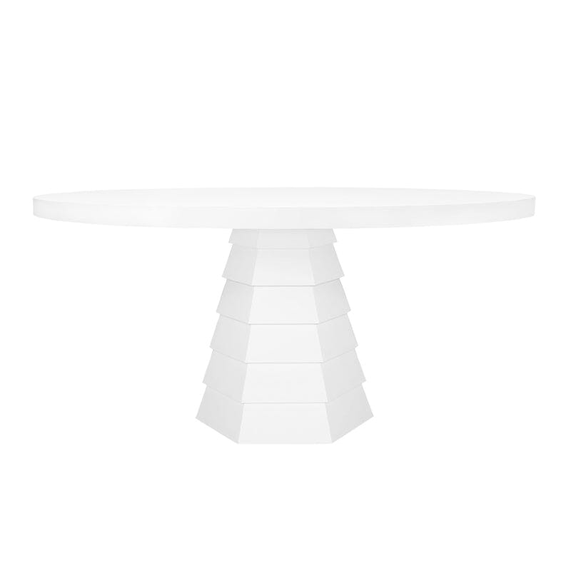 Hugo White Round Top Dining Table by Worlds Away - Fig Linens and Home
