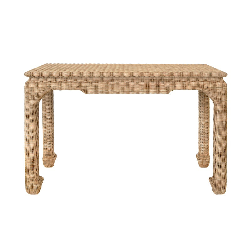 Console Table Front - Fabian Rattan Console Table | Worlds Away at Fig Linens and Home