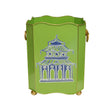 Green Pagoda Wastebasket with Lion Handles - Worlds Away Bath Accessories at Fig Linens and Home