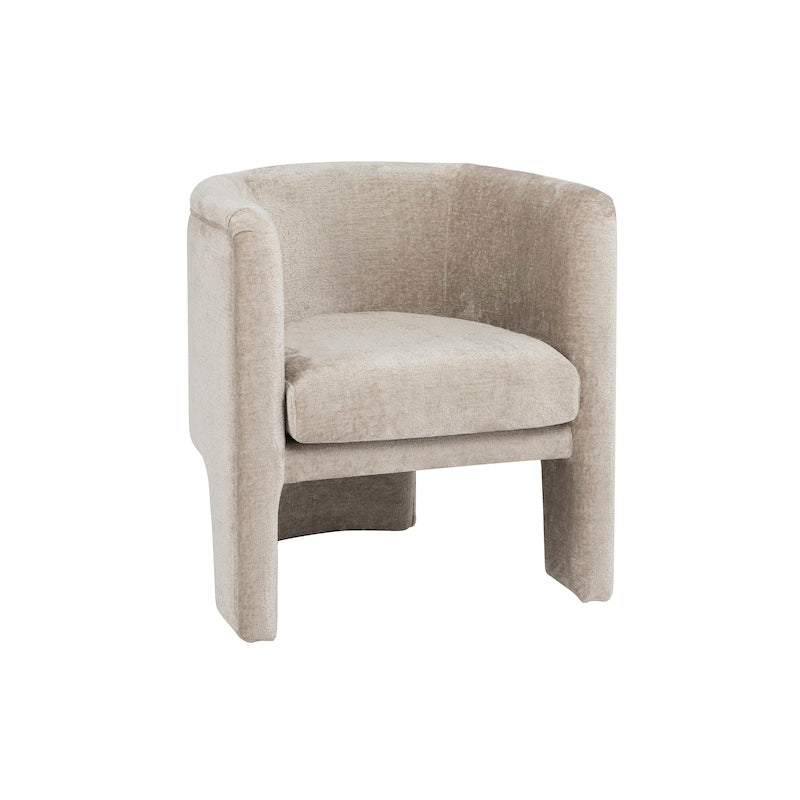 Worlds Away Lansky Barrel Chair Taupe Angle Fig Linens and Home