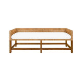 Bench Front View - Monterey Bench by Worlds Away | Cane and Linen Seating at Fig Linens and Home