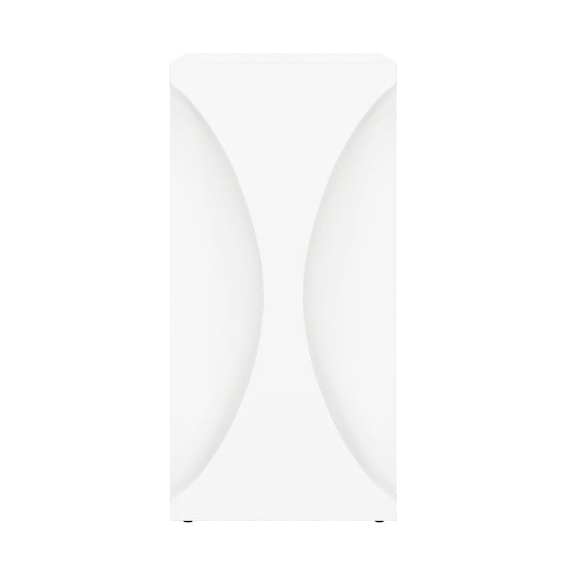 Side table - Pinto White Occasional Table in Matte White Lacquer by Worlds Away - Angle View
