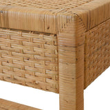 Worlds Away Reed Rattan End Table - Corner of Rattan View 1 - Fig Linens and Home