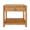 Worlds Away Reed Rattan End Table - Front View - Fig Linens and Home