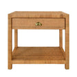 Worlds Away Reed Rattan End Table - Front View - Fig Linens and Home