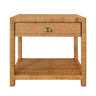 Worlds Away Reed Rattan End Table - Front View - Fig Linens and Home