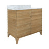 Bathroom Vanity Angle View - Rhodes Cerused Oak Bath Vanity | Worlds Away Bathroom Cabinets