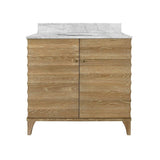 Bathroom Vanity Front View - Rhodes Cerused Oak Bath Vanity | Worlds Away Bathroom Cabinets