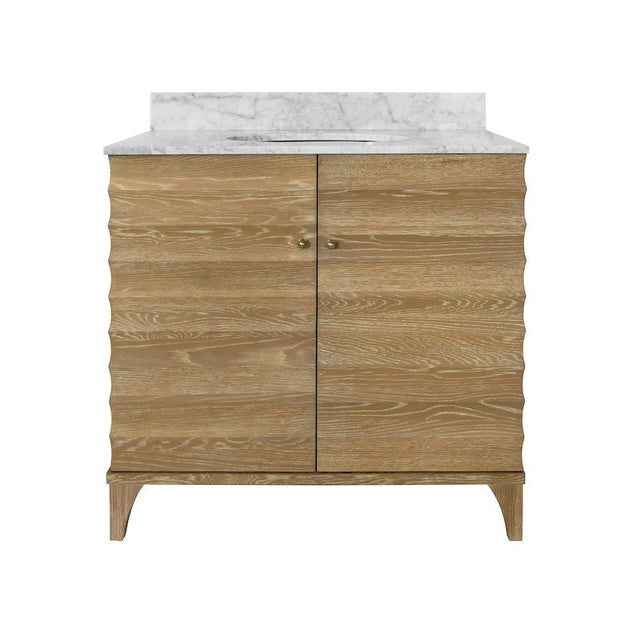 Bathroom Vanity Front View - Rhodes Cerused Oak Bath Vanity | Worlds Away Bathroom Cabinets