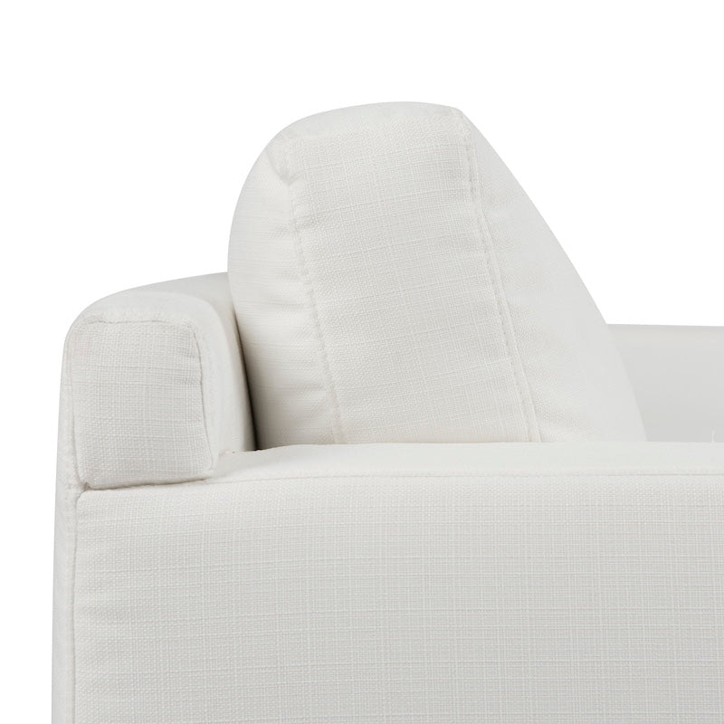 White Lawson Sofa Detail 1 - Worlds Away Caroline Sofa with Performance Fabric and Bullion Fringe